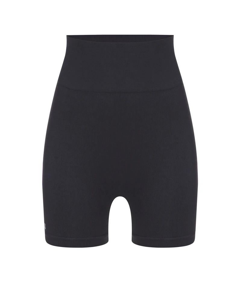 Seamless ribbed shorts Dark graphite